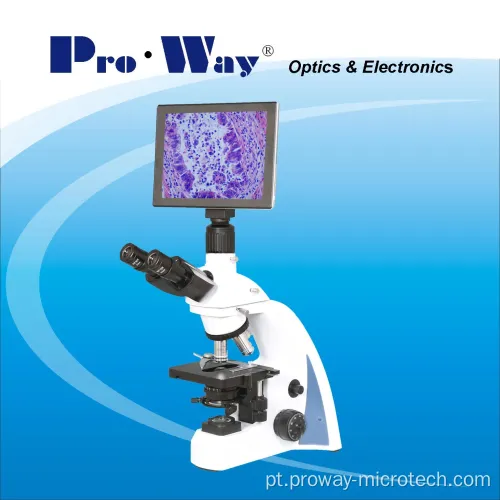 Microscópio biológico da tela digital LCD
